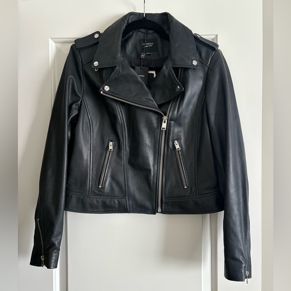 NWT Lamarque Donna Iconic Leather Biker Jacket Womens Size Large